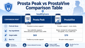 Prosta Peak vs ProstaVive Comparison Table