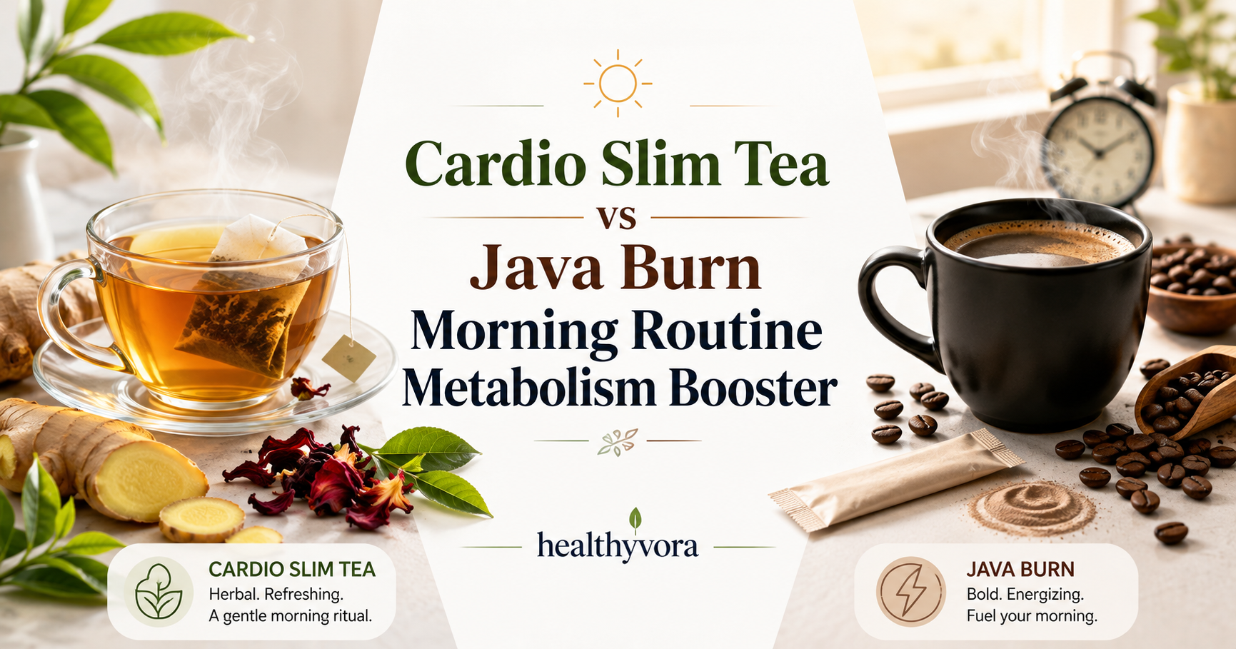 Cardio Slim Tea vs Java Burn Morning Routine Metabolism Booster