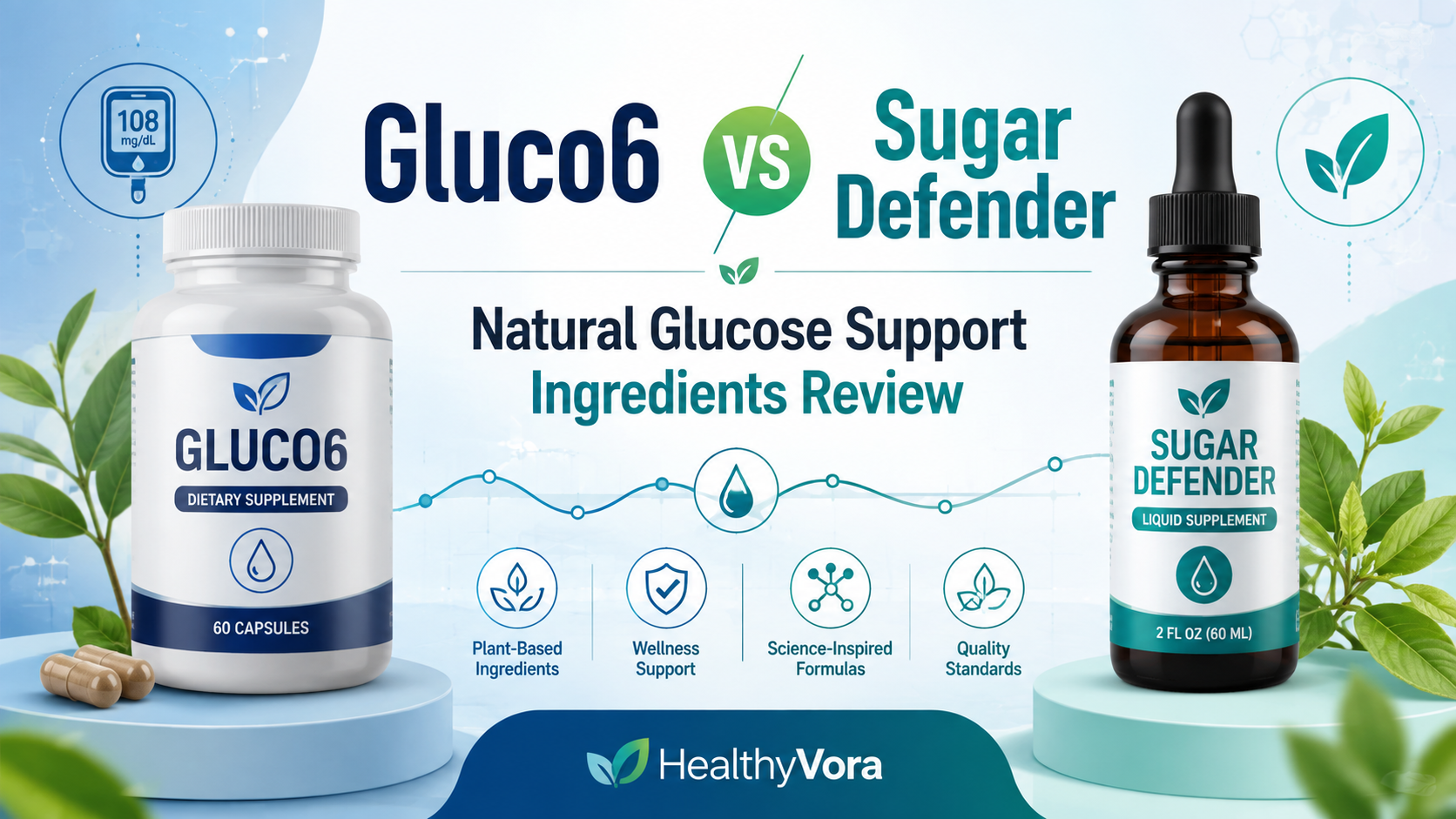 Gluco6 vs Sugar Defender Natural Glucose Support Ingredients Review