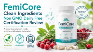 FemiCore Clean Ingredients Non GMO Dairy Free Certification Review