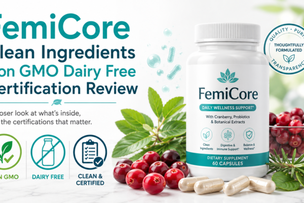 FemiCore Clean Ingredients Non GMO Dairy Free Certification Review