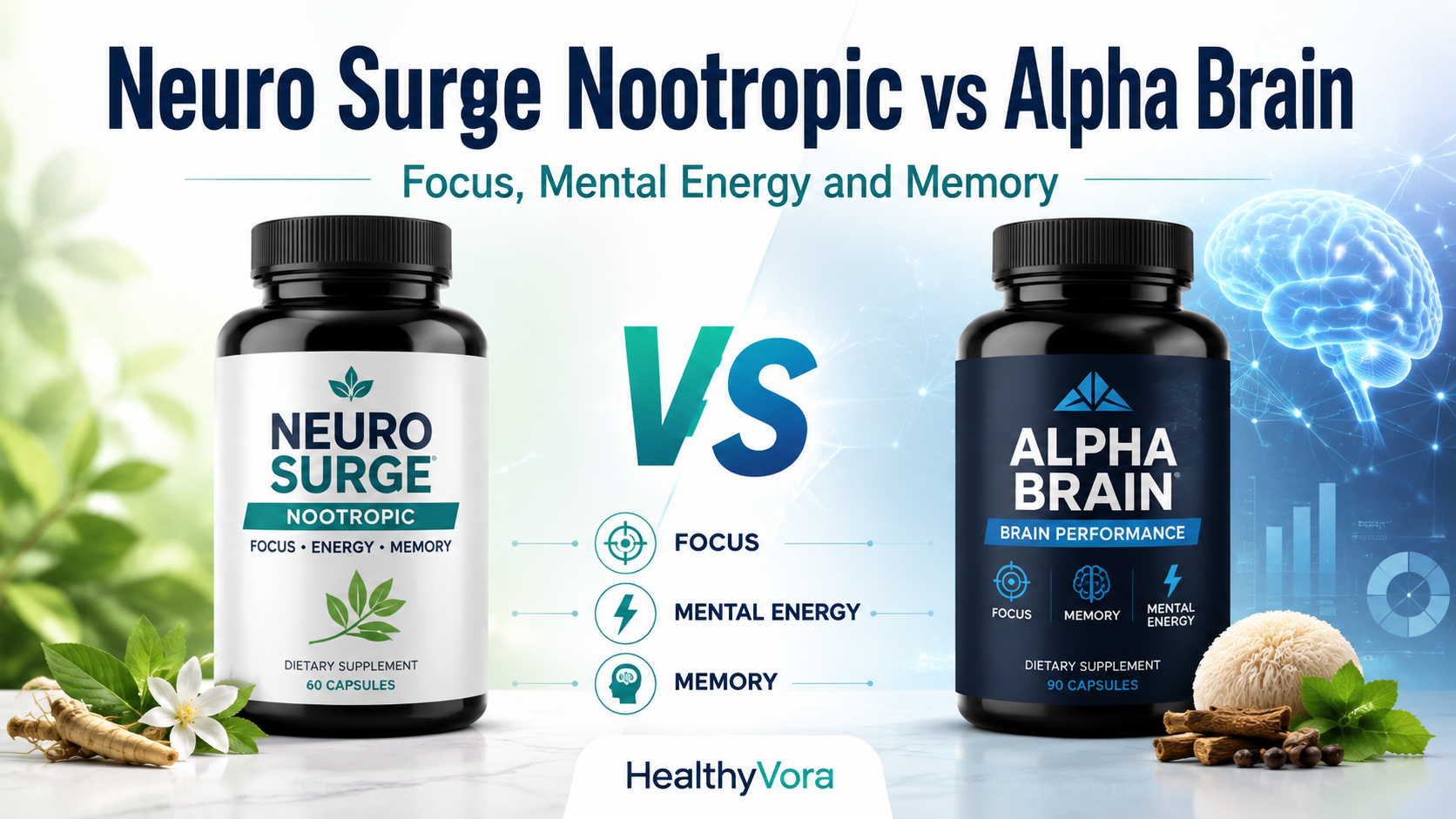 Neuro Surge Nootropic vs Alpha Brain