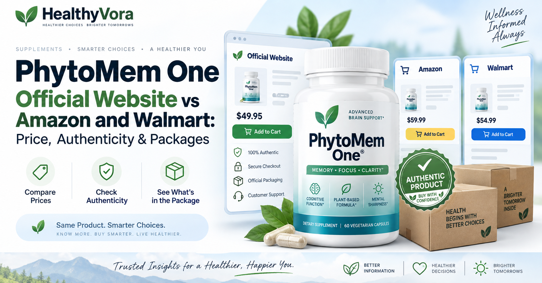 PhytoMem One Official Website vs Amazon and Walmart
